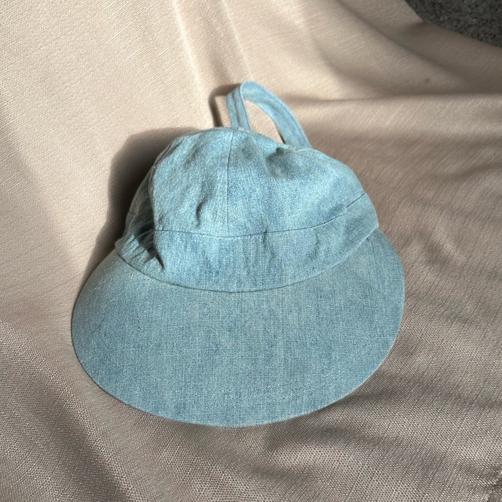 Vintage Jaclyn Smith Blue Denim Like Wide Brim Hat